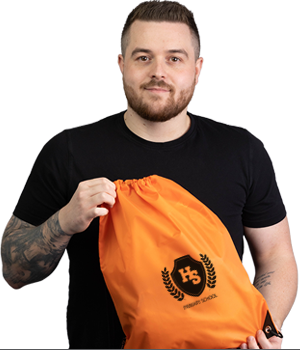 James with the Oriole RPET Drawstring Bag