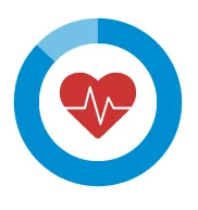 circle with heart with heartline inside