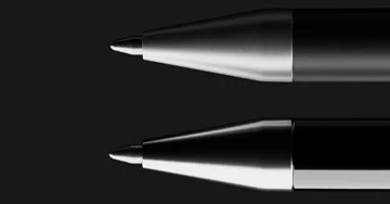 collage of pens with shiny nose cones