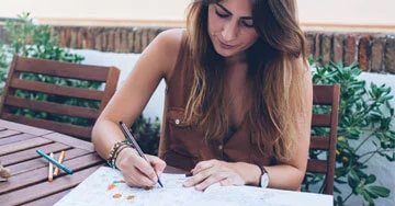 a lady working on a project.