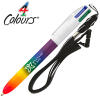 View Image 1 of 4 of BIC® 4 Colours Rainbow Pen with Lanyard