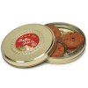 View Image 1 of 1 of Slim Gold Treat Tin - Chocolate Cookies