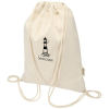 View Image 1 of 5 of Oregon Blend Premium Recycled Cotton Drawstring Bag - Natural - Printed