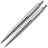 View Image 1 of 3 of DISC Parker Jotter Pen & Pencil Set - Stainless Steel