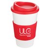 View Image 1 of 5 of Americano Travel Mug - White with Coloured Lid & Grip