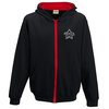 View Image 1 of 7 of DISC AWDis Kid's Varsity Zipped Hoodie - Embroidered