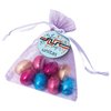 View Image 1 of 2 of DISC Organza Bag - Chocolate Foil Eggs