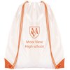 View Image 1 of 1 of Essential Drawstring Bag - White with Coloured Cords - Printed