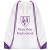 View Image 1 of 1 of Essential Drawstring Bag - White with Coloured Cords - 1 Day