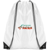 View Image 1 of 1 of Essential Drawstring Bag - White with Coloured Cords - Digital Print