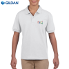 View Image 1 of 1 of DISC Gildan Kids DryBlend Jersey Polo - White - Embroidered