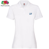 View Image 1 of 1 of DISC Fruit of the Loom Women's Premium Polo Shirt - White - Embroidered