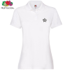 View Image 1 of 1 of DISC Fruit of the Loom Women's Premium Polo Shirt - White - Print