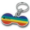 View Image 1 of 1 of Rainbow Multi Euro Trolley Coin Recycled Keyring