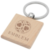 View Image 1 of 3 of Gioia Beech Wood Square Keyring - Engraved