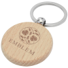 View Image 1 of 3 of Giovanni Round Beech Wood Keyring - Engraved