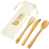 View Image 1 of 5 of Celuk Bamboo Cutlery Set - Printed