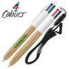 View Image 1 of 6 of BIC® 4 Colours Wood-Look Pen with Lanyard