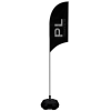 View Image 1 of 3 of 2.4m Curve Flag - Single Sided Print - With Base