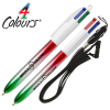 View Image 1 of 5 of BIC® 4 Colours Flags Pen with Lanyard