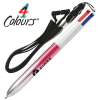 View Image 1 of 5 of BIC® 4 Colours Bi-Color Pen with Lanyard