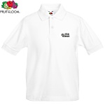 Fruit of the Loom Kid's Value Polo Shirt - White - Printed