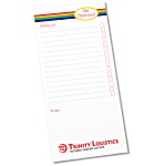 Slimline 50 Sheet Notepad - Rainbow Stripe Design