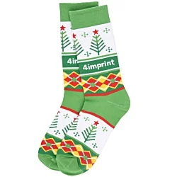 Jacquard Knitted Socks - Christmas Tree Design