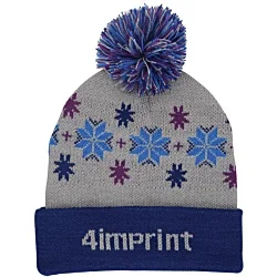 Jacquard Cuff Beanie - Snow Flake Design