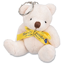 Taylor Keyring Bear with Bow - Cream