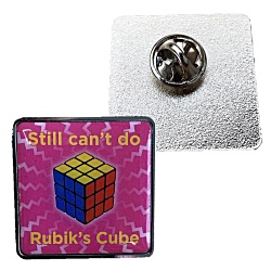 Square Decal Pin Badge