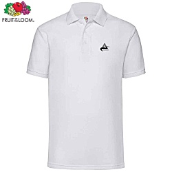 Fruit of the Loom Value Polo Shirt - White - Print