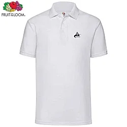 Fruit of the Loom Value Polo Shirt - White - Printed