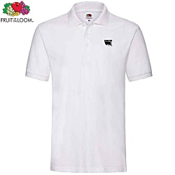 Fruit of the Loom Premium Polo Shirt - White - Printed