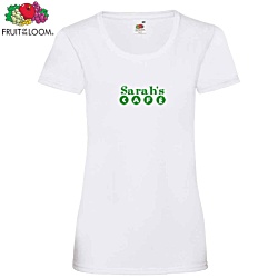 Fruit of the Loom Women's Value T-Shirt - White - Printed