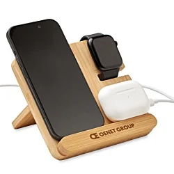 Bamboo 3-in-1 Charging Station - Engraved