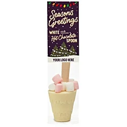 Hot Chocolate Spoon with Mini Mallows - White Chocolate