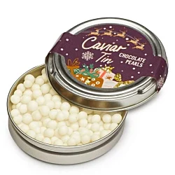 Caviar Tin - White Chocolate Pearls