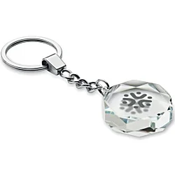Glass Round Keyring