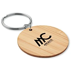 Bamboo Round Keyring
