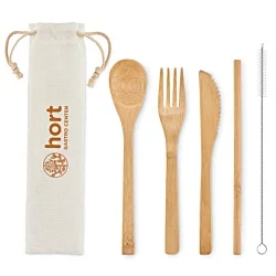 Bamboo Cutlery & Straw Set