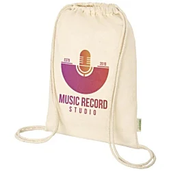Odisha Organic Cotton Drawstring Bag - Natural - Digital Print