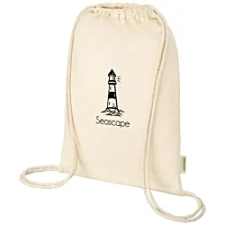 Odisha Premium Organic Cotton Drawstring Bag - Natural - Printed