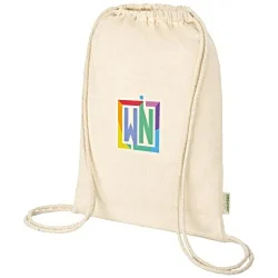 Odisha Premium Organic Cotton Drawstring Bag - Natural - Digital Print