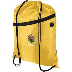 Oriole Recycled Drawstring Bag with Zipped Pocket - Digital Print