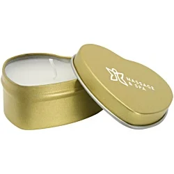Blissful Heart Shaped Candle Tin