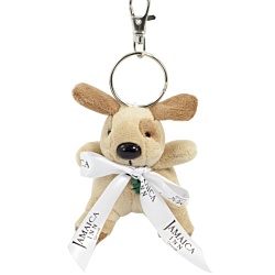 Dog Keyring with Bow - Beige