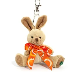 Rabbit Keyring with Bow - Beige