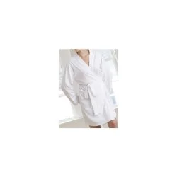 Ladies Cotton Wrap Robe - Embroidered