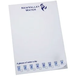 A5 25 Sheet Notepad - Drink 8 Glasses of Water Design